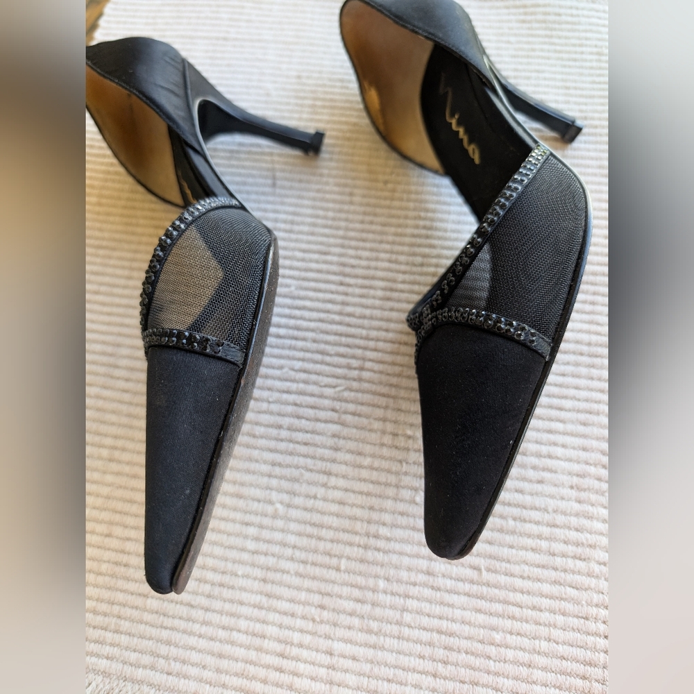 NINA Blk Stiletto Heels (7M)